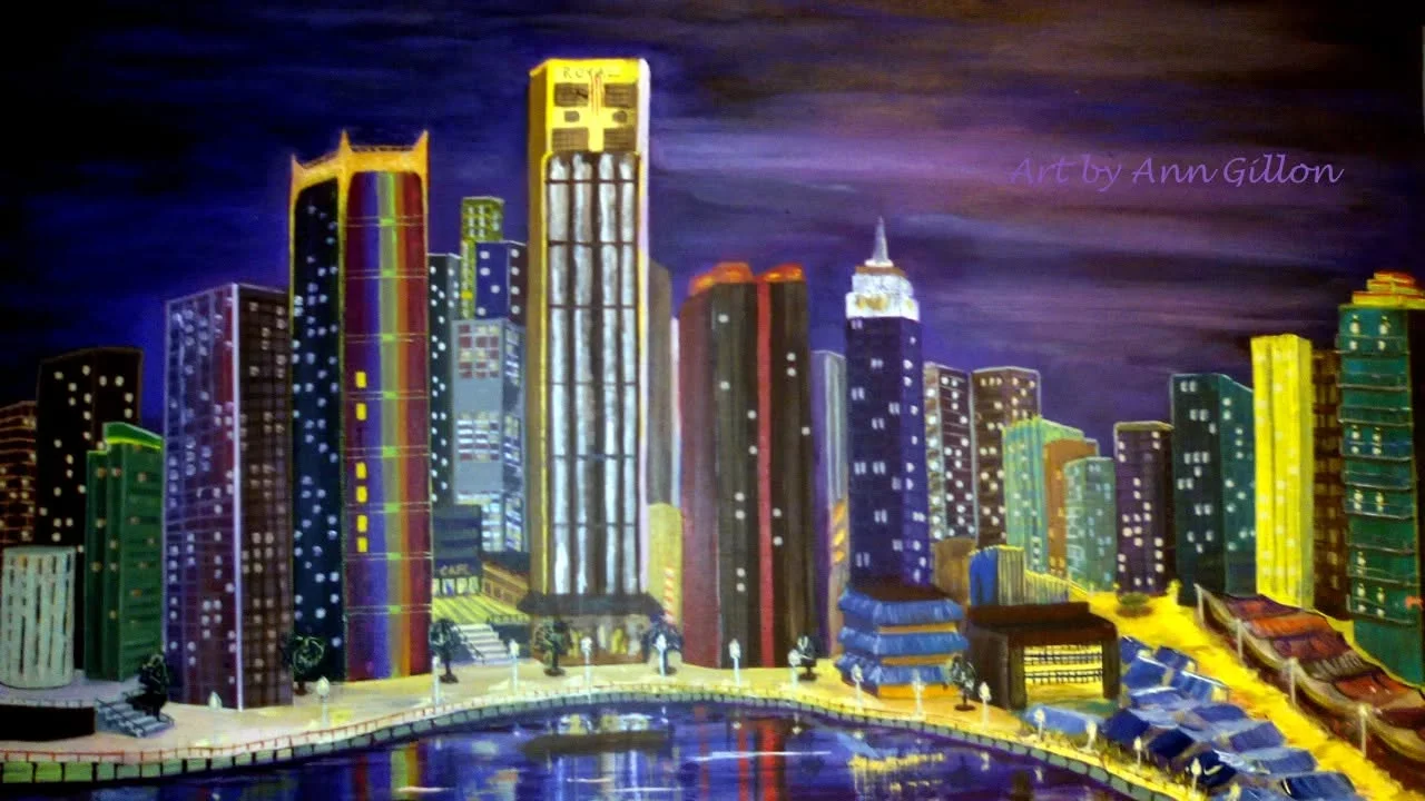 City by Night, painting by Ann Gillon