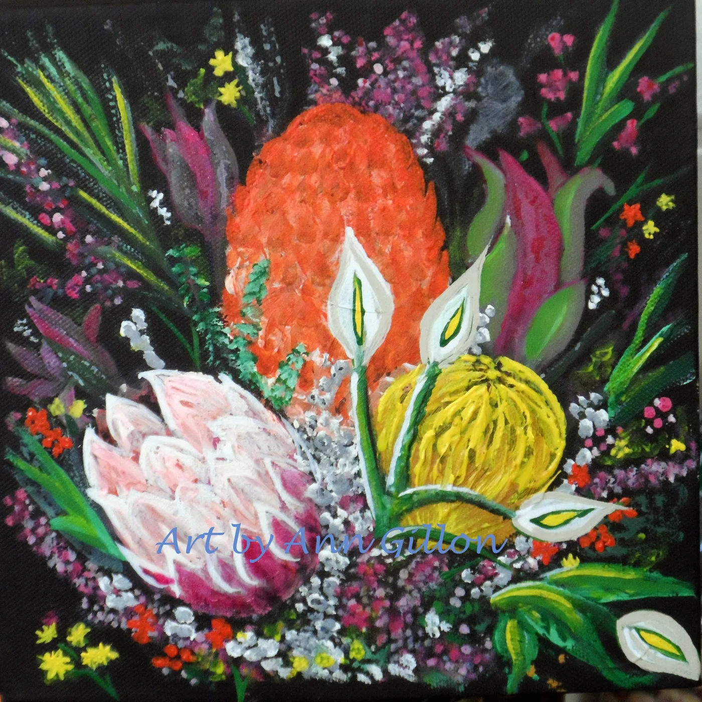 Aussie Native Flowers, painting by Ann Gillon