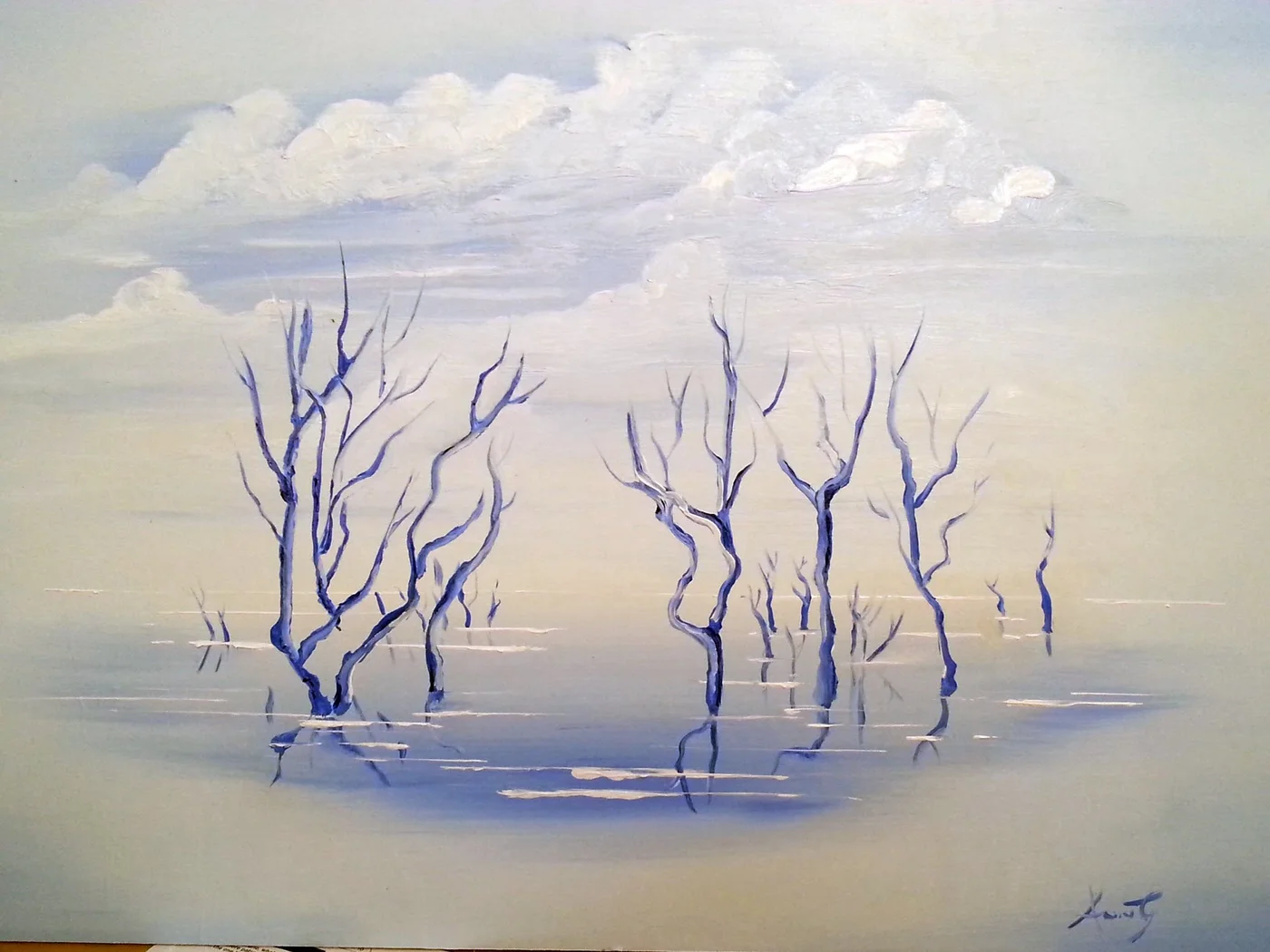 Reflections in Blue, painting by Ann Gillon