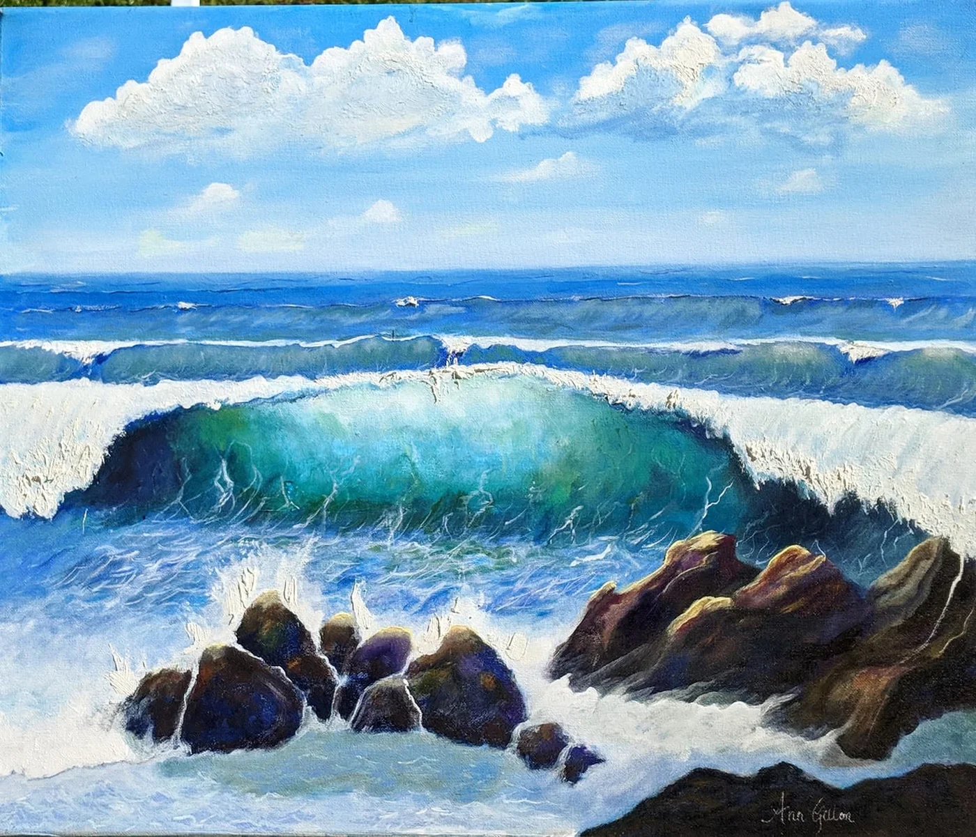Cool and Relaxing Waves, painting by Ann Gillon
