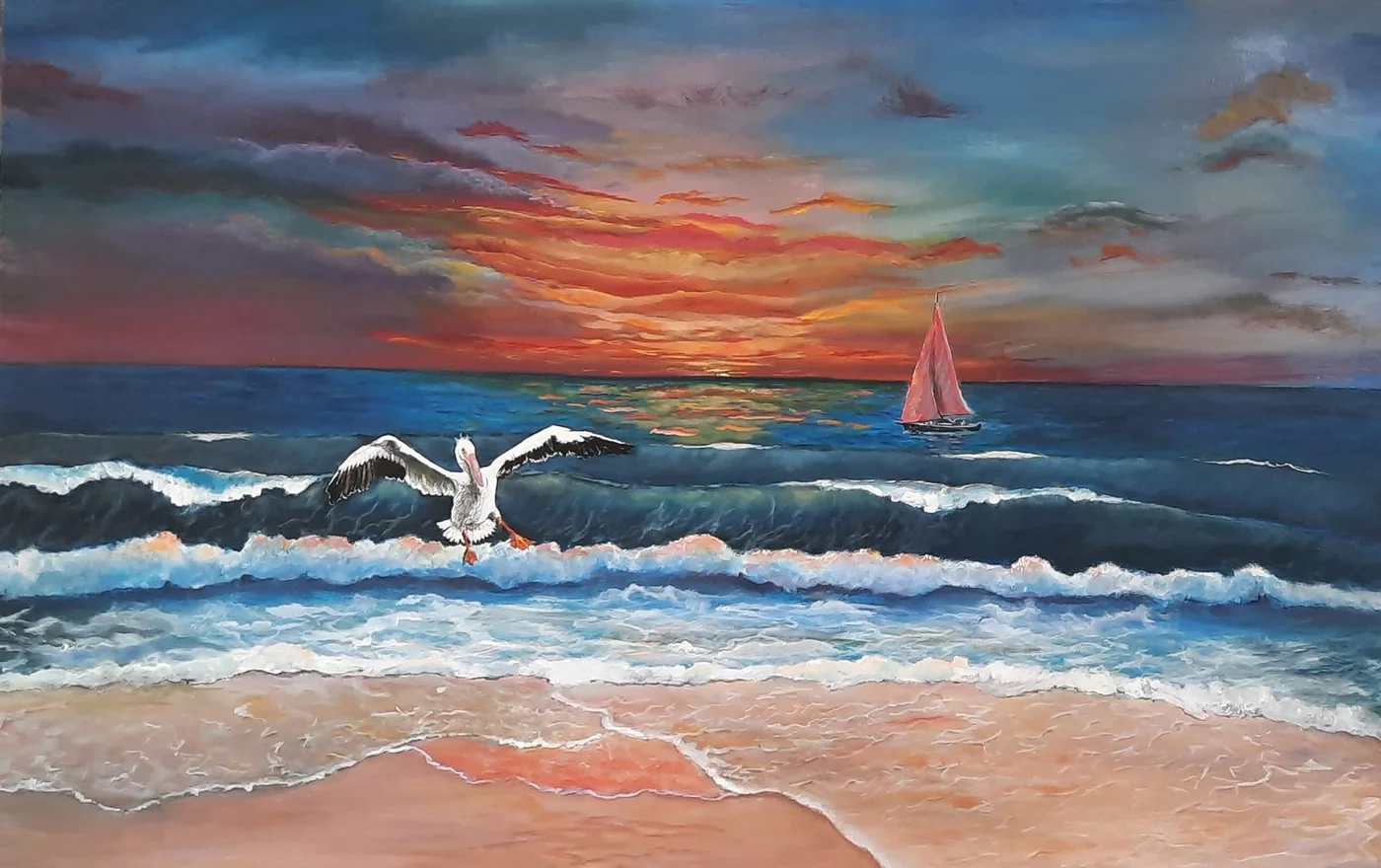 Pelican Landing, painting by Ann Gillon